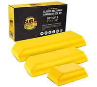 Dura-Gold Pro Series Classic Rectangle Hand Sanding Block Kit with 3 Blocks, 5", 7-3/4" and 10" Set, Hook & Loop Backing and PSA Sandpaper Conversion Adapter Pad - Auto Paint Prep Sand Woodworking