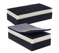 Dura-Gold Pro Series Rectangle 5" x 2-3/4" Dual Density 2 Sided EVA Sanding Block, Hook & Loop Backing, 2 Pack - PSA Sandpaper Conversion Adapter Pad - Automotive Paint Prep Sand Woodworking Furniture