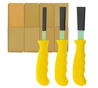 Dura-Gold Set of 3 Different Contour Hand Sanding File Block Sticks with 40 Sheet Hook & Loop Sandpaper Kit - Flat Convex Radius Profile Shapes