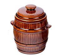 DURA HOME Ceramic Fermentation Crock - Traditional Cottage Style Pickling Jar with Lid, for Sauerkraut, Kimchi, Pickles & Meat Curing, Handmade Stoneware Pot (5L)