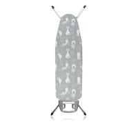 DURA HOME Premium Ironing Board Cover - 2 sizes, 100% Cotton + 3 mm Foam Pad - Heat-Reflective, with Adjustable Drawstring Fastener (Cat, M (132x48cm))