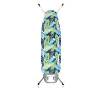 DURA HOME Premium Ironing Board Cover - 2 sizes, 100% Cotton + 3 mm Foam Pad - Heat-Reflective, with Adjustable Drawstring Fastener (Leaves, M (132x48cm))