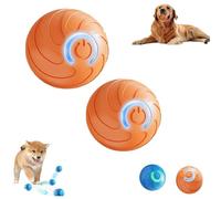 Dura spin Dog Ball, Dura Spin Ball for Large Dogs, Smart Jumping Balls for Dogs, Interactive Automatic Rolling with Lights, which Moves on Its Own (Orange*2)