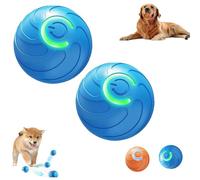 Dura spin Dog Ball, Dura Spin Ball for Large Dogs, Smart Jumping Balls for Dogs, Interactive Automatic Rolling with Lights, which Moves on Its Own (Blue*2)