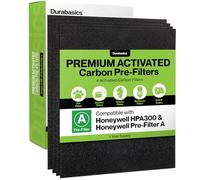 Durabasics 4 Pack of HPA300 Compatible Activated Charcoal Pre Filters, Replacements for Honeywell Filter A & HRF-AP1, Precision Cut Replacements to Fit Honeywell HPA300 Air Purifiers