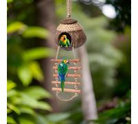 Durability Coconuts Shell Bird Nest Coconuts Parrots Hanging House Hideouts For Pet Lover And Bird Breeders