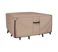 Durability Focused Patio Table Cover Made From 210D Oxford Fabric With Vinyl Backing Fits Outdoor Sets Up To 136 X 74 Inches With Secure Elastic Hem(76x54 in)
