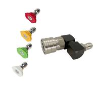 Durability Metal 1 / 4Inch Quick Connecting Adaptor High Pressure Water Washer 4 Interchangeable Sprayer Patterns Nozzles Rotating Water Sprinkle Nozzle
