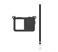 Durability-Optimized Silicone Case For DJI Action 6 Featuring USB-C Opening And Lanyard Anchor Point(Black)