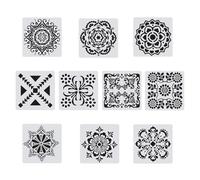 Durability PET Flower Drawing Templates for Artists Students Easy Clean Surfaces Patterns for Home or Classroom Mandalas Drawing Template