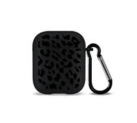 Durability Shockproof Cover For 1/2/3/4 Earphones Featuring Trendy Animal Design And Precise Charging Port Case Black Leopard TPU