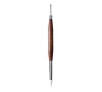Durability Silicone Tip Nails Art Carving Pen Wood Construction for Long Last Professional Studio Use Efficient Double Head Design Carving Tool Wood Body Reduces Tool Changes