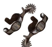 Durability Spur with Riveted Design Ensuring Safe Fit and Gentle Control for Horse Cycling Activity Riding with Control Steel Horse Rowel Guidance Gentle Spur Teeth Stainless Secure for Riveted Via