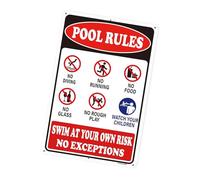 Durability Swimming Pool Warning Sign Resistant Metal Outdoor Swimming Pool Warning Sign Easyly Install Notice Board