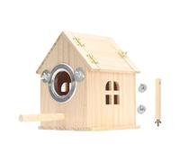 Durability Wood Bird Cage With Removable Top Hanging Breeding Bird Cage For Parrots And Swallows Double Perforated Box