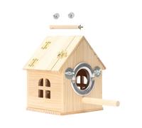 Durability Wood Bird Cage With Removable Top Hanging Breeding Bird Cage For Parrots And Swallows Double Perforated Box