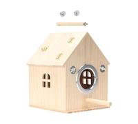 Durability Wood Bird Cage With Removable Top Hanging Breeding Bird Cage For Parrots And Swallows Natural Wood Birdhouses