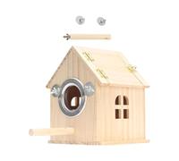Durability Wood Bird Cage With Removable Top Hanging Breeding Bird Cage For Parrots And Swallows Natural Wood Birdhouses