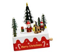 Durability Wood Christmas Music Box Classical Melodies For Enhancing Festival Ambiances Living Space Home Display Christmas Music Box