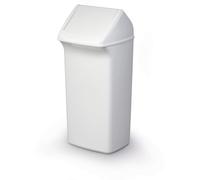 Durabin Contemporary White Square Recycling Bin + Swing Lid - 40L Durable White 1 Pack