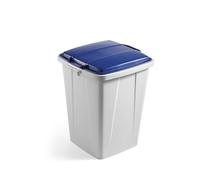 Durable Durabin Grey Square Recycling Bin + Blue Lid - Food Safe - 90L