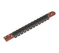 Durable 1/4 Inch Square Drive Bit Holder With 12 Socket Capacity And Retaining Rail