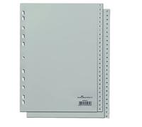 Durable 1-52 Polypropylene Index Dividers | A4 Portrait Full Covering | Pack of 1 Dividers | Grey | Made in Germany