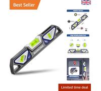 WORKPRO 25CM/10Inch Magnetic Spirit Level, Torpedo Level with 3 Vials 45°/90°/180°, Aluminium Frame, Strong Magnet, Patented Double-View Design Level Tool