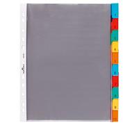 Durable 10 Part Replacable Tab Numbered Colour Coded Punched Index Divider | A4