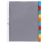 Durable 10 Part Replacable Tab Numbered Colour Coded Punched Index Divider | A4