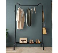 Durable 100 cm Black Clothing Rack with Top Rod & Shelf - Hanging Clothes Drying Display Stand for Optimal Space Saving & nization