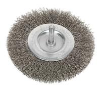 Durable 100mm Stainless Steel Wire Brush With 6mm Shaft For High-Speed Cleaning