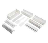 Durable 10Pc Sushi Maker, Easy To Use Sushi Maker For Dinner, Easy To Clean Sleek Sushi Maker Interiors by Premier White One Size