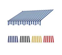 Durable 10x8ft Retractable Awning Replacement Fabric - Blue Sun Shade Canopy for Outdoor Patio Balcony Market - Weather-Resistant UV Protection Easy Install