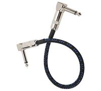 Durable 11.8in Guitar Cable with Solid Metal Connector for Reliable Use, Great for Stage Performances, Pure Copper, 1 Unit (Black Blue)