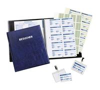 Durable 1463 visitors book complete with ten pages of 100 name badge inserts, EACH