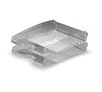Durable 1701626400 Letter Trays (Trend, for Format DIN A4 to C4, stackable) 6-Piece, Transparent