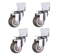 Durable 1Inch Soft Rubber Swivel Casters with BrakeSilent Trolley Wheels for Smooth Movement Easy Installation Ideal for Furniture Home Accessories & DIY Projects
