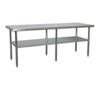Durable 2.1M Stainless Steel Work Bench With Adjustable Storage Shelf For Kitchen & Workshop