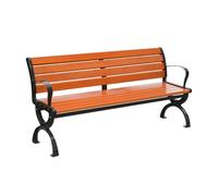 Durable 2 3 Seater Outdoor Garden Bench All Weather Park Chair with Backrest & Armrests Perfect for Patio Porch Balcony Backyard Leisure Furniture (120cm)