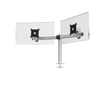 Durable Dual Monitor Mount Pro for 2 Screens - Dual Arm Monitor Stand with Through Bolt for Desk Mounting - VESA 75/100 - For 21 - 27 Inch Screens - Ergonomic, Height Adjustable, Rotate & Tilt