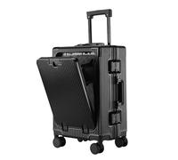 Durable 20in Hard Shell Luggage Suitcase with Wheels Expandable CarryOn with USB Charging Port Ideal for Business Travel & Vacation (Black)
