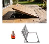 Durable 23"x23" Suction Cup Escape Hatch - Indoor/Outdoor Recessed Access for Basements & Crawl Spaces Easy Open Floor Cover Solution for Home Improvement