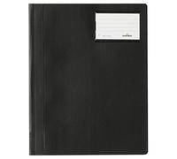 Durable 250007 Slip Folder, A4 Extra Wide (Pack of 25) - Black | Extra wide quality hard film binder for document sleeves, with inner pocket and labelling window