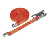 25mm x 10m 1500KG Ratchet Tie Down Straps Set - Polyester Webbing & Steel J Hook