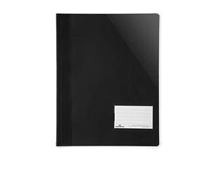 Durable 269001 Viewing File for Din A4, Extra Wide, Black, Pack of 25 | Pack of 25 file folders with transparent cover, inner pocket, labelling window, for document sleeves