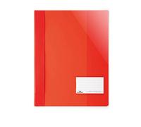 Durable 269003 Viewing File for Din A4, Extra Wide, Red, Pack of 25 | File folder with transparent cover, inner pocket, labelling window, suitable for document sleeves