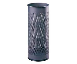 Durable 28.5 Litre Metal Round Umbrella Stand - Charcoal Colour - Perfect for Reception Areas - With Perforated Air Flow Holes to Help Drying