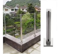 Durable 29.5in Glass Balustrade Railing Post System - Corner Post & Clamp Set for Stylish Safety in Porches & Apartments - Enhance Your Outdoor Aesthetics