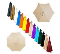 Durable 3.0m Beige Parasol Replacement Canopy - 8 Ribs Garden Umbrella Cover for Patio Yard & Beach - Outdoor Shade Solution for Sun Protection